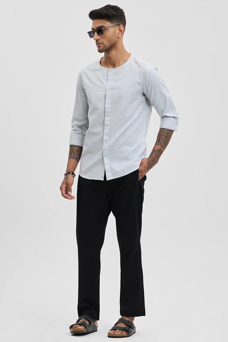 سنيتش Light Grey Slim Fit Shirt